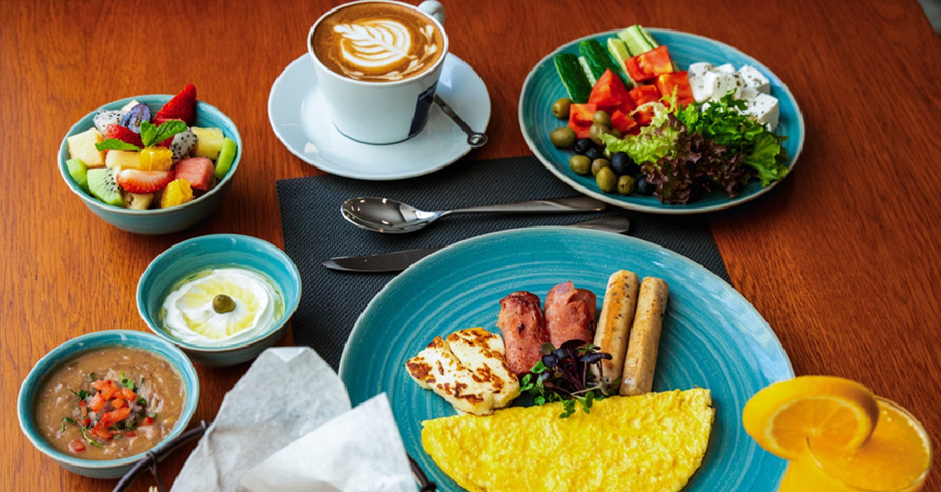 A diverse breakfast spread with something for everyone.
