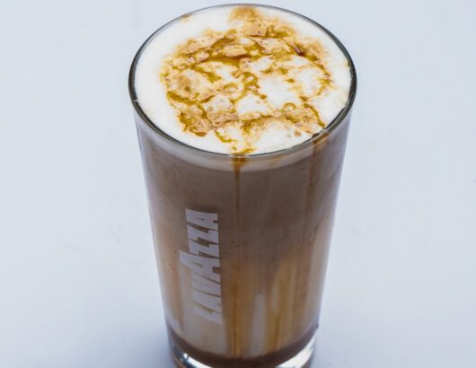 A delicious and indulgent caramel latte.