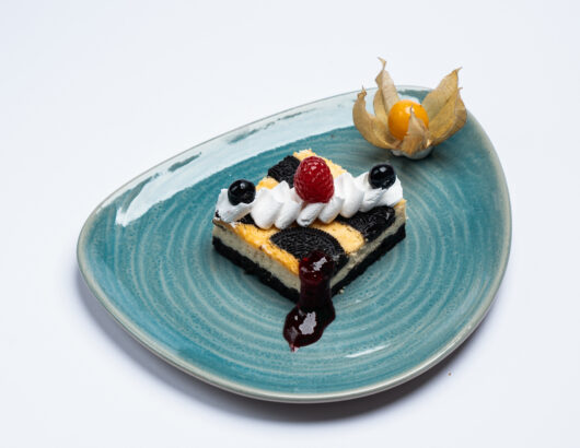 A mouthwatering cheesecake, perfect for satisfying a sweet tooth.